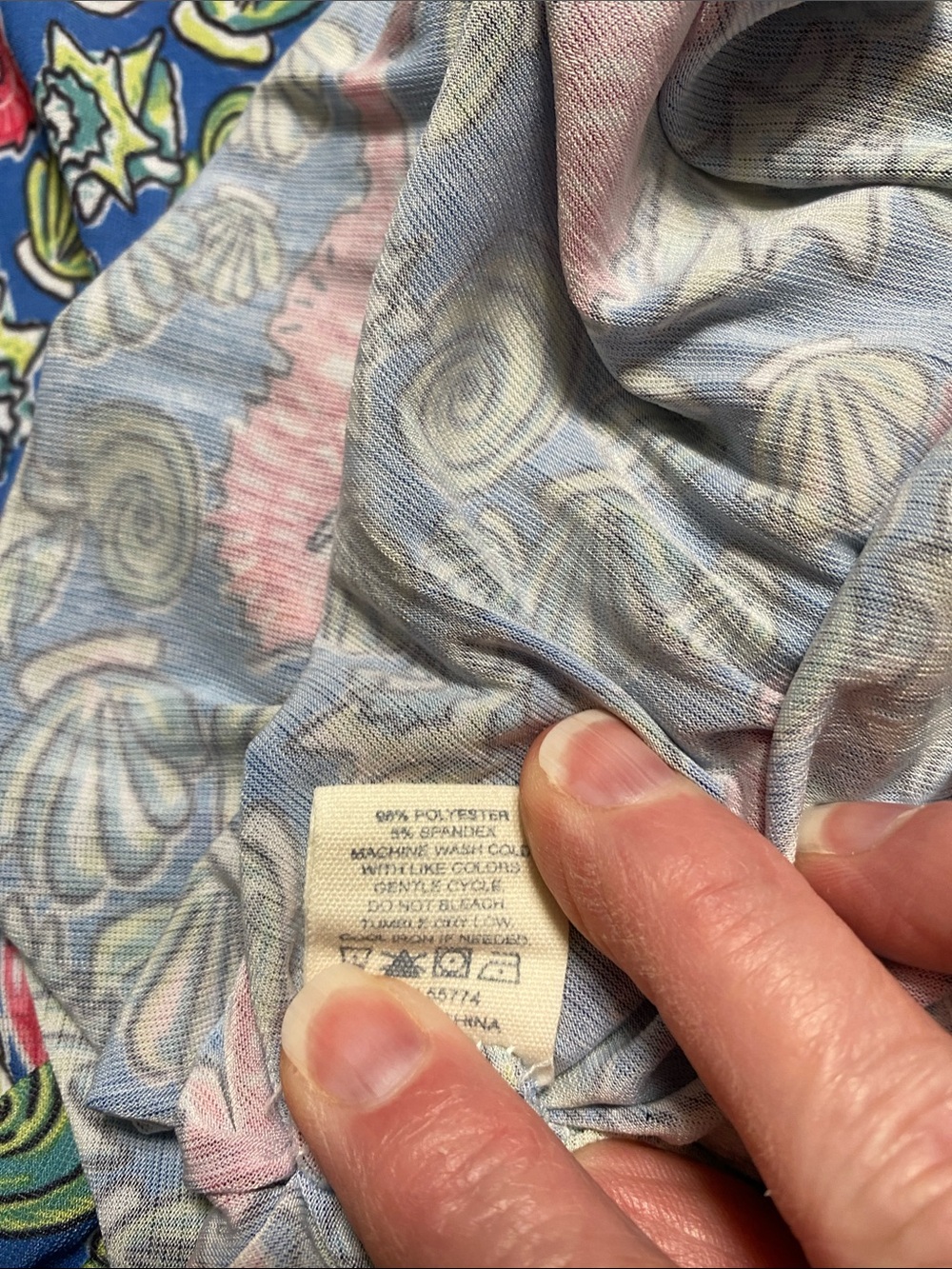 Simply Southern Blue & Pink Seahorse Print Dress Coverup Size S fits Medium also - Picture 5 of 6